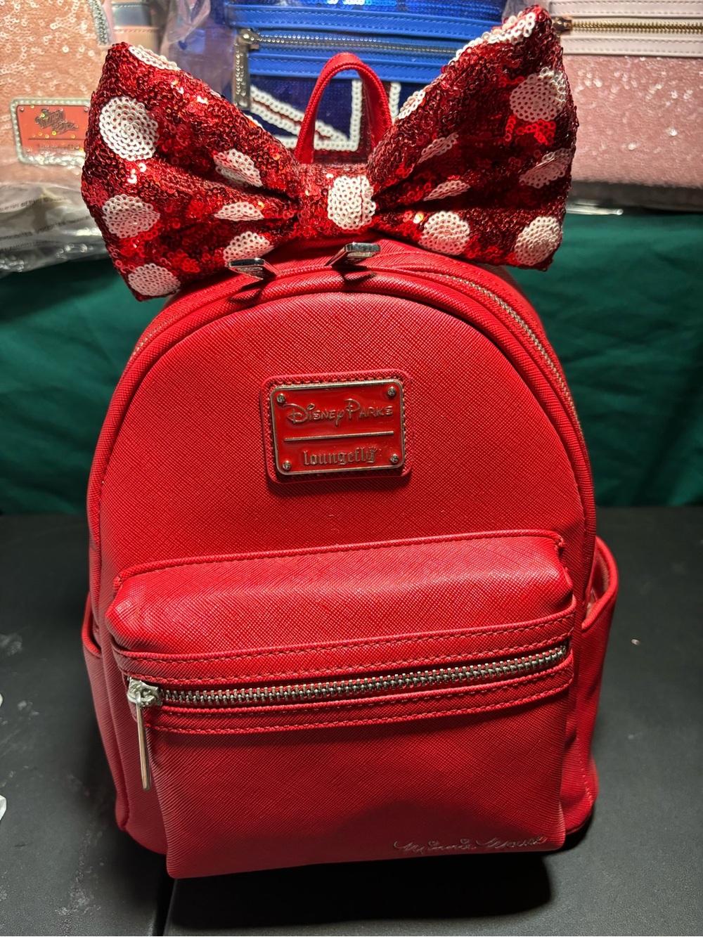 Loungefly Red Minnie Sequin Bow Mini Backpack
